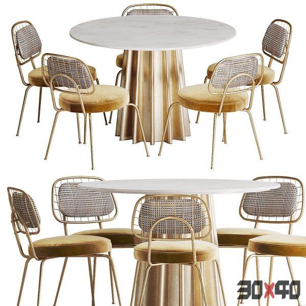 BRILLON CHAIR and LAZEY Table Set