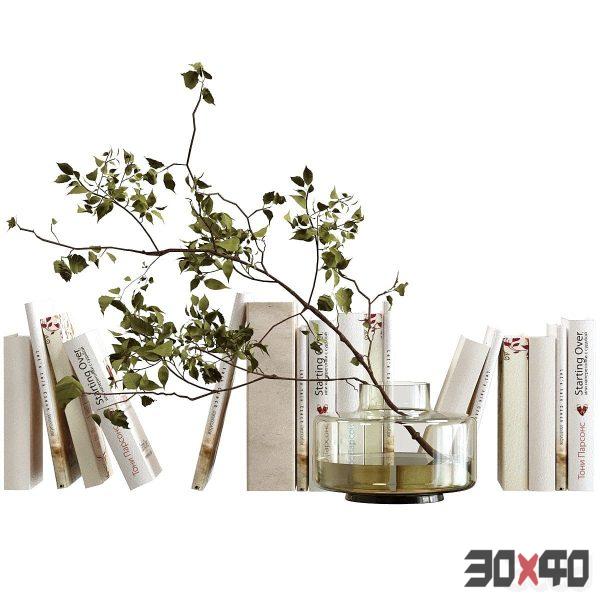 Decorative set with books-30x40 Mood