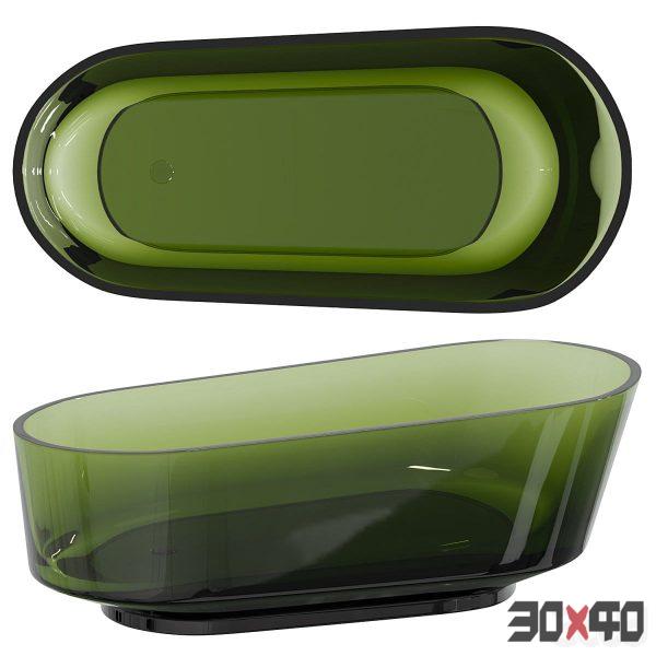 Bathtub made of polyester resin Abber Kristall 170x80 AT9706Emerald Green without hydromassage-30x40 Mood