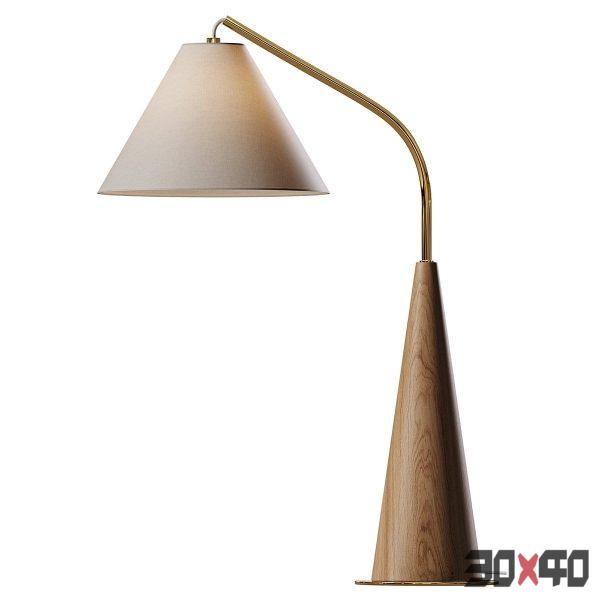 Gibson Metal and Natural Wood Table Lamp-30x40 Mood