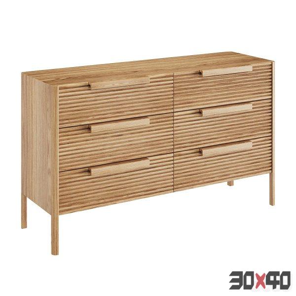 Linen chest of drawers Riffle-30x40 Mood