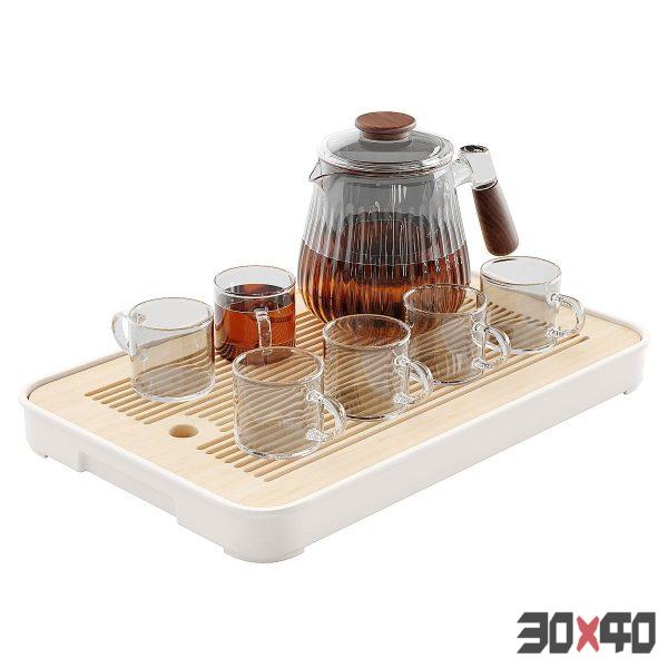 Striped glass teapot (tea set)-30x40 Mood