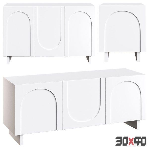 TV stand, bedside table Romer-1 Milk set-30x40 Mood