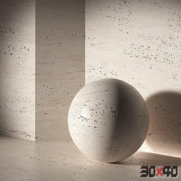 Seamless 4K Travertine material. Beige white