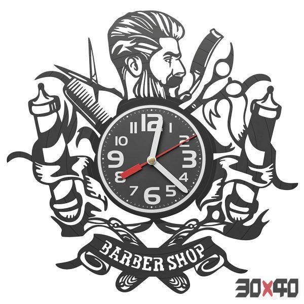 Wall clock in a barbershop