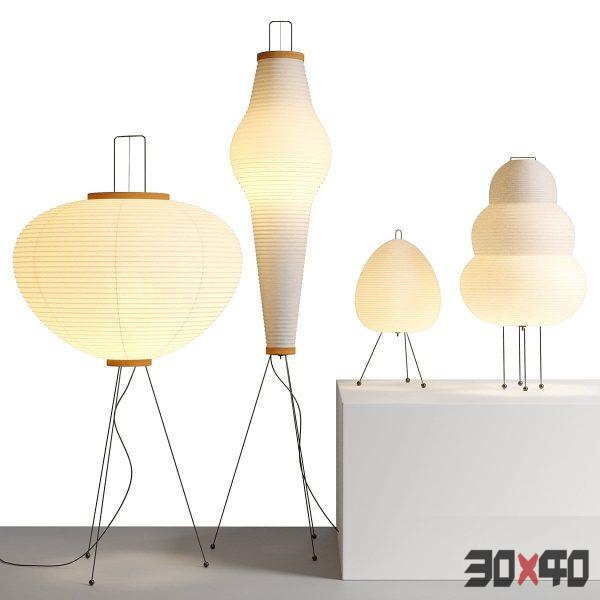 Rice Paper Floor Lamp scene