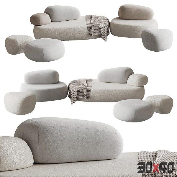 Pebble Rubble Sofa by Moroso