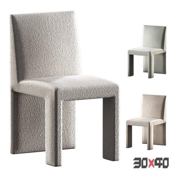 Manner Matter Martin chair. 3 material options - boucle suede and striped fabric.-30x40 Mood