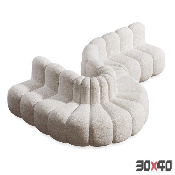 Modular sofa Jagger Dining bouclé-30x40 Mood