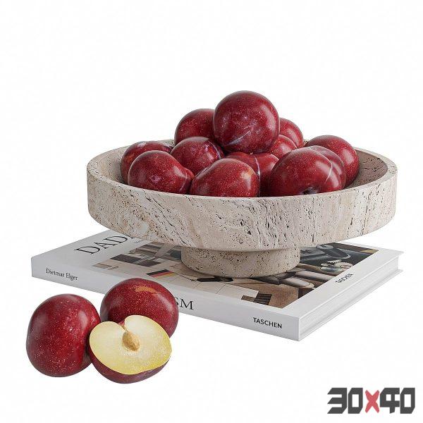 Plums In Fruit Bowl-30x40 Mood