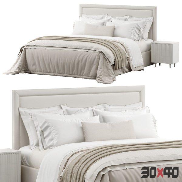 Rectangular Upholstered Headboard Bed
