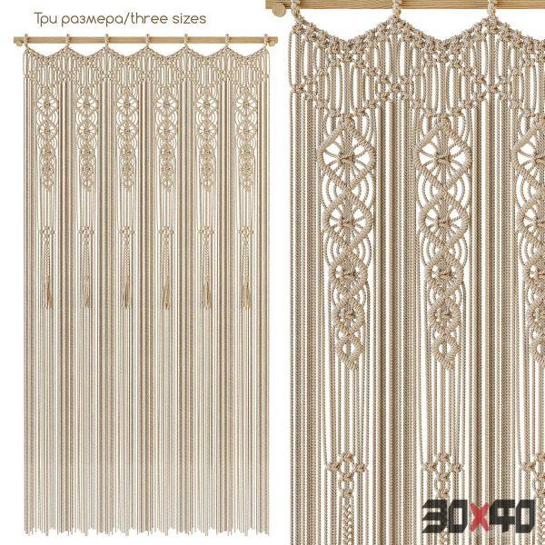 KaktusDecor Macrame Curtain with tassels-30x40 Mood