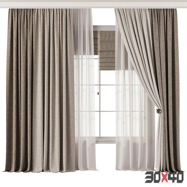 Curtain with tulle 42-30x40 Mood