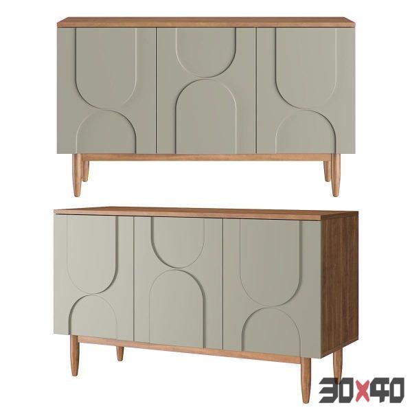 Chest of drawers with three doors 