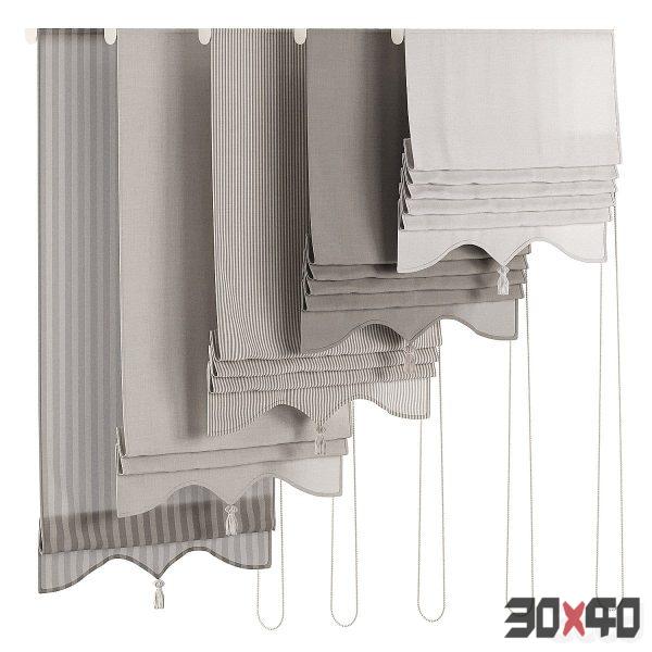 Roman curtain with tassel 005 KM-30x40 Mood
