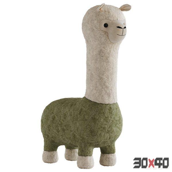Alpaca figured pouf-30x40 Mood
