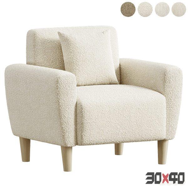 Mid-Century Accent Chairs Upholstered Fabric Accent Armchair-30x40 Mood