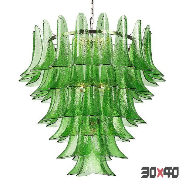 Glass Feather Chandelier