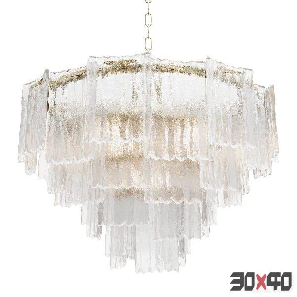 Round pendant chandelier made of ribbed glass 164FA-33126 Garda Decor-30x40 Mood