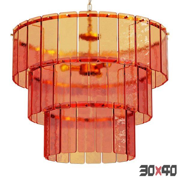 Houseof amber glass three light chandelier-30x40 Mood