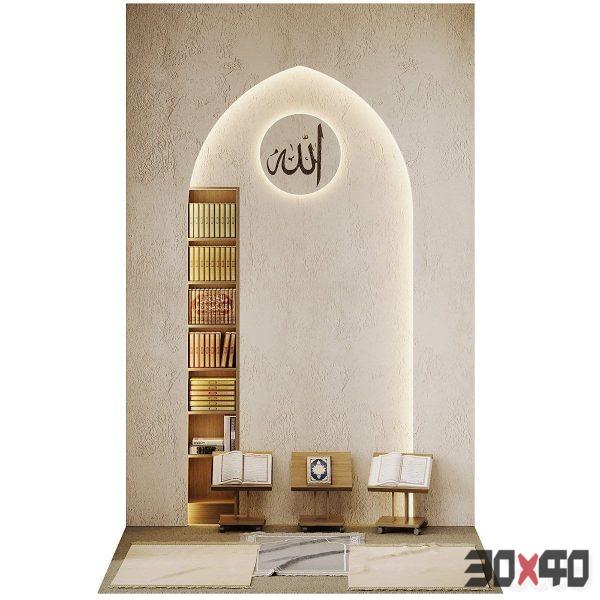 Prayer room wall design 01