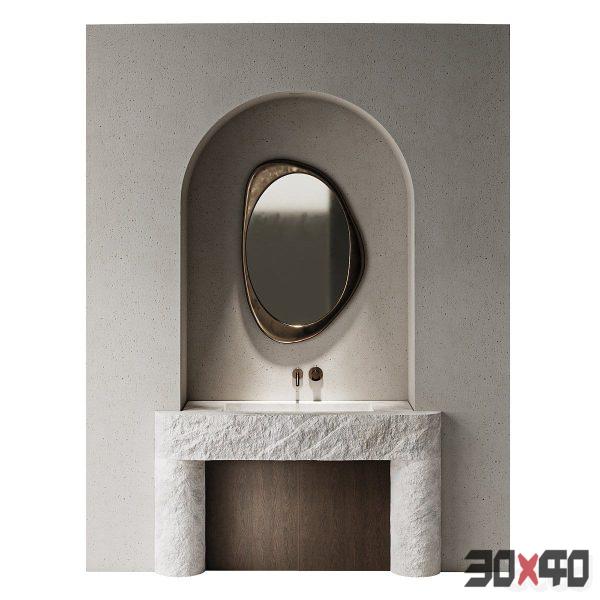 Natural stone washbasin 02-30x40 Mood