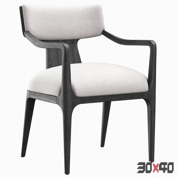 RH Ligne fabric leather dining armchair-30x40 Mood