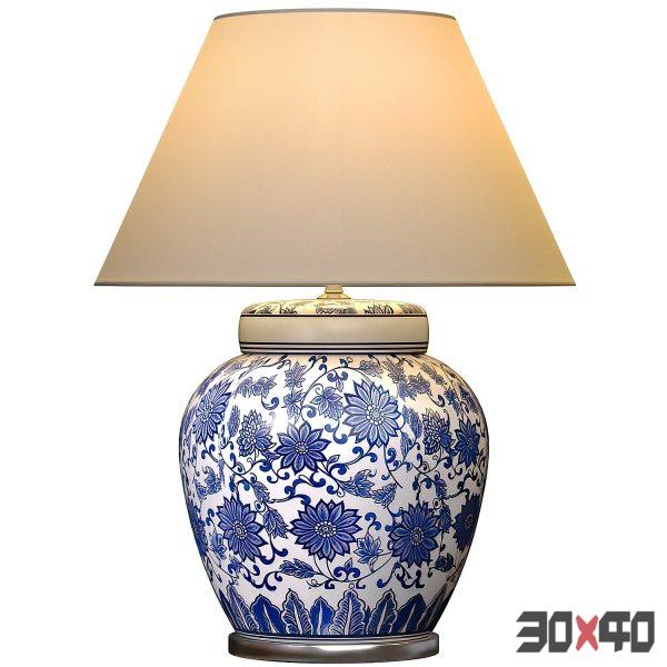 Ralph Lauren Chinoiserie Floral Ginger Jar Nightstand Table Lamps-30x40 Mood