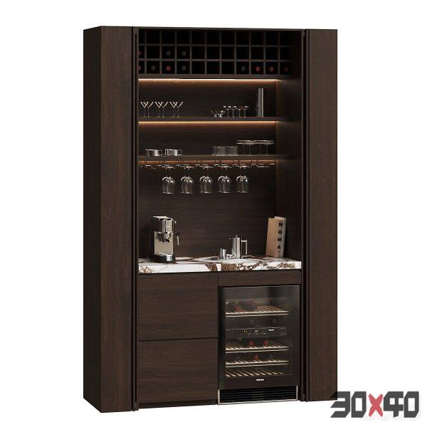 Hidden Cabinet Coffee Bar Station