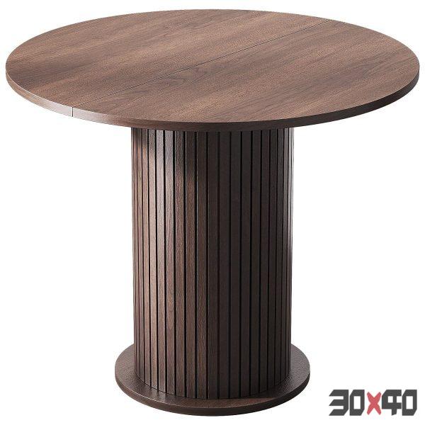 Round extendable dining table