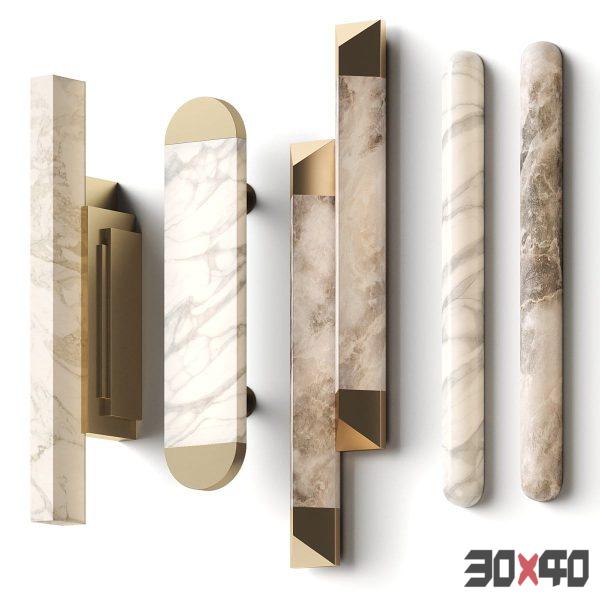 Alabaster wall lamps set