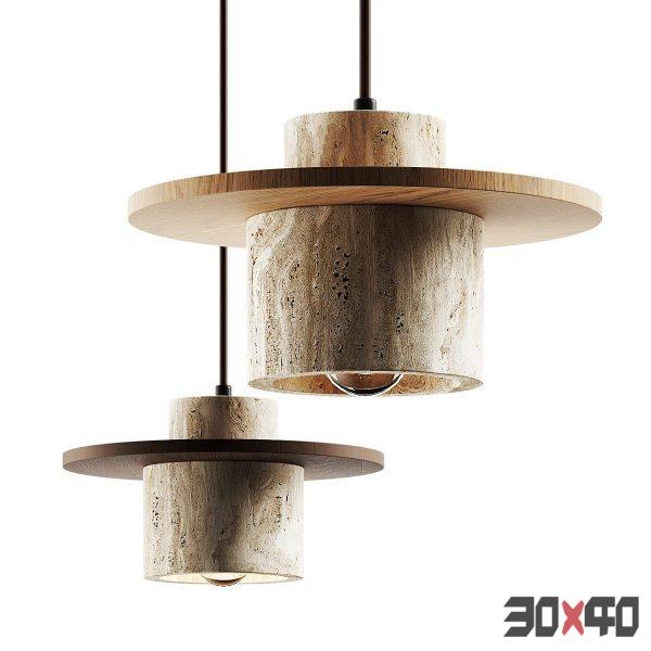 Kanso Natural Stone Japanese Wabi Sabi Pendant Lamp-30x40 Mood