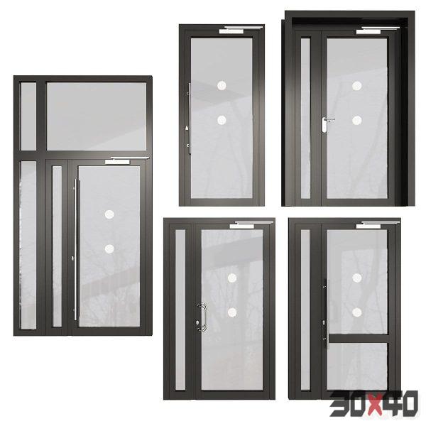 Fireproof stained glass doors 01-30x40 Mood